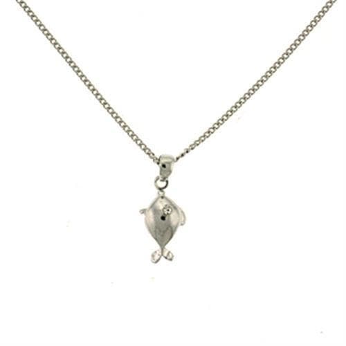 Brass Silver Penguin Charm Pendant Necklace