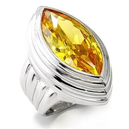 Sterling Silver Golden Topaz Marquise CZ Cocktail Ring