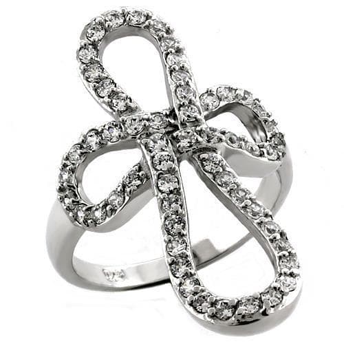 Sterling Silver CZ Infinity Clover Ring | The Stainless Jewelry
