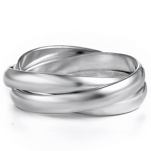 Sterling Silver Triple Interlocking Rolling Band Ring
