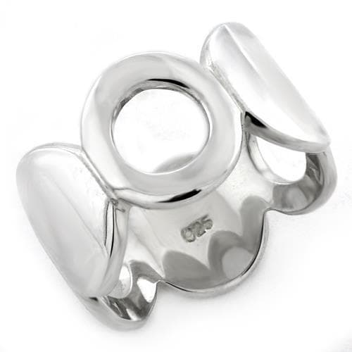 Sterling Silver Polished Open Loop Abstract Sculptural Ring