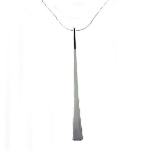 Sterling Silver Bar Tapered Pendant Chain Necklace