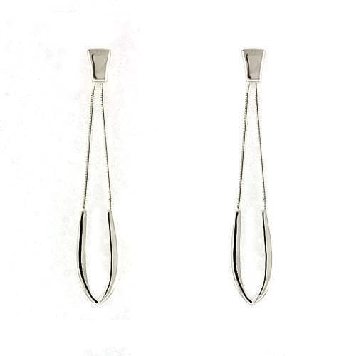 Sterling Silver Polished Tapered Bar Drop Earrings