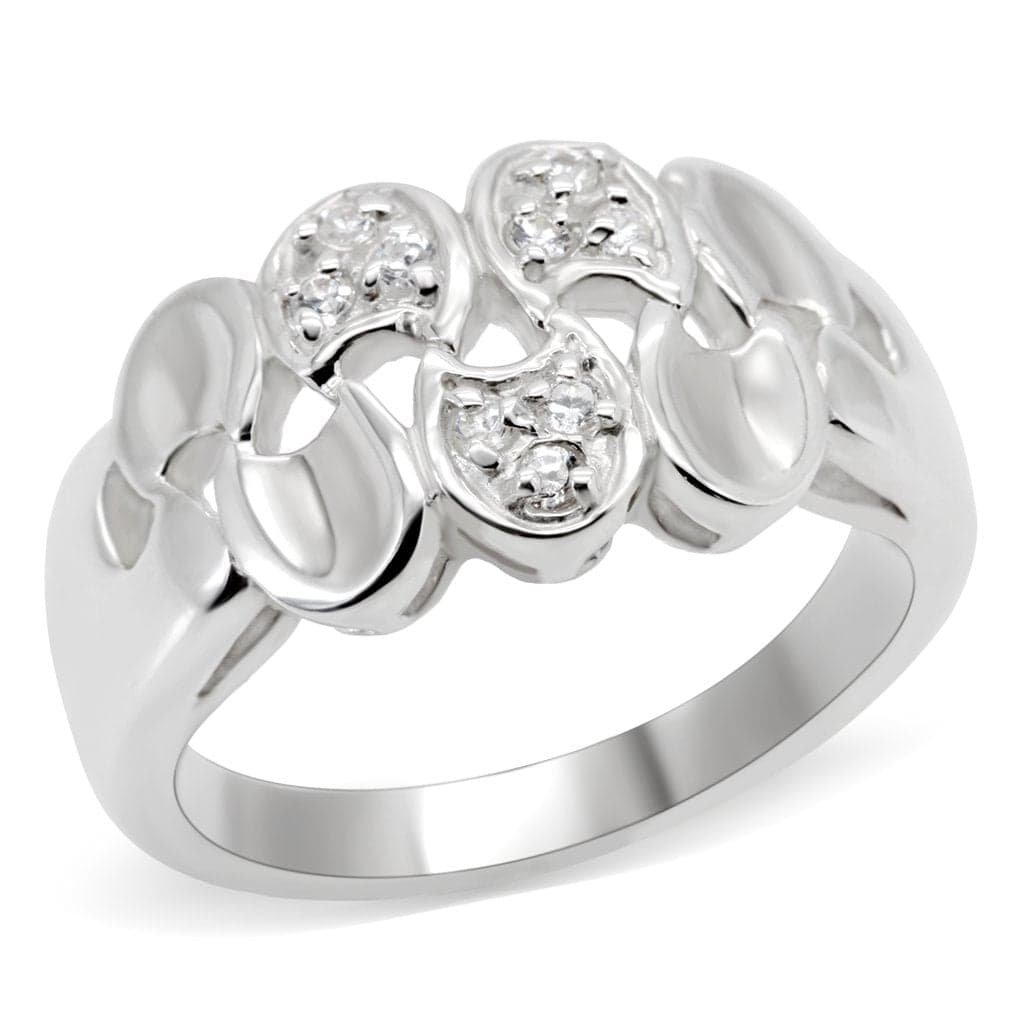 Sterling Silver CZ Circle Cluster Bubble Cocktail Ring
