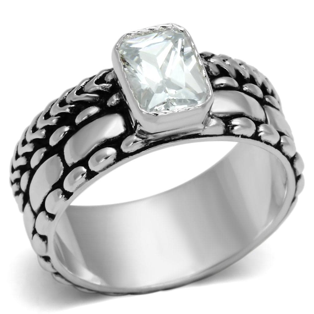 Sterling Silver Braided Band Solitaire Ring