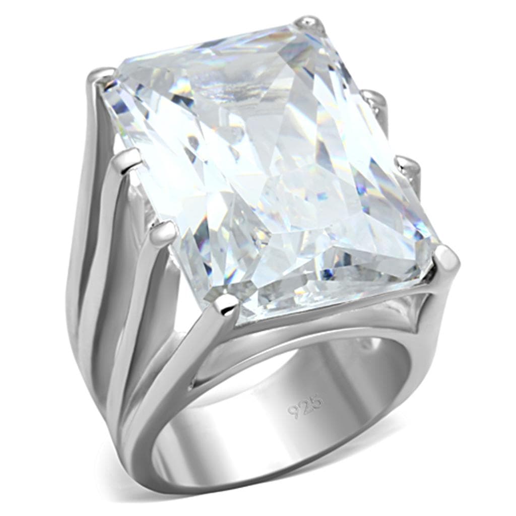 Sterling Silver Emerald Cut Solitaire Ring