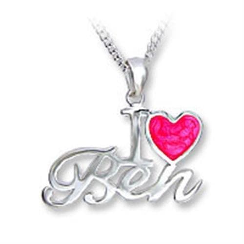 Brass Silver Pink Enamel Heart I Love Ben Name Pendant Necklace