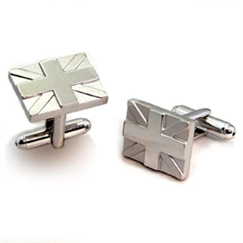 Brass Silver British Union Jack Flag Cufflinks Bracelet