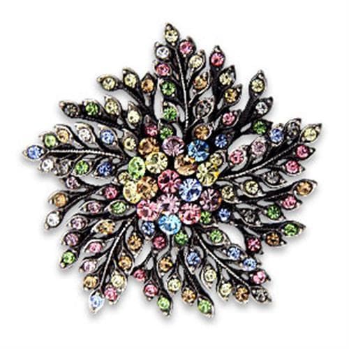 Brass Crystal Starburst Brooch | The Stainless Jewelry