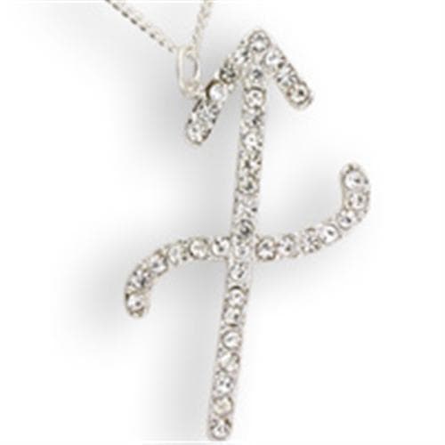 Brass Silver CZ Sagittarius Zodiac Symbol Pendant Necklace