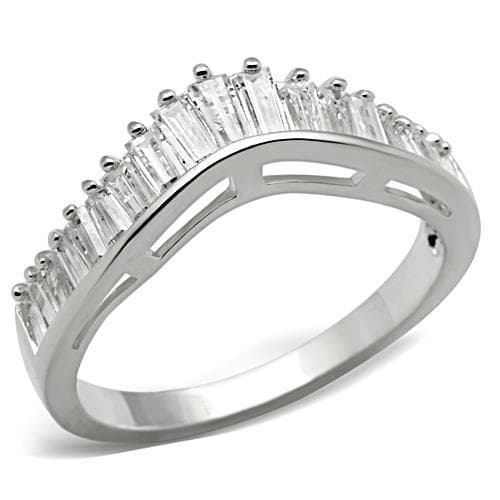 Sterling Silver CZ Baguette Crown Tiara Style Band Ring