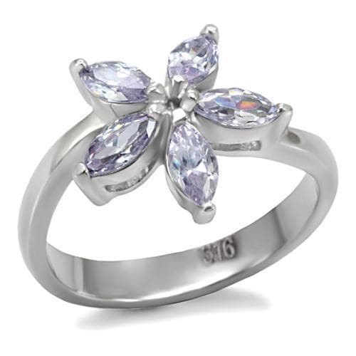 Stainless Steel Amethyst CZ Ring | The Stainless Jewelry