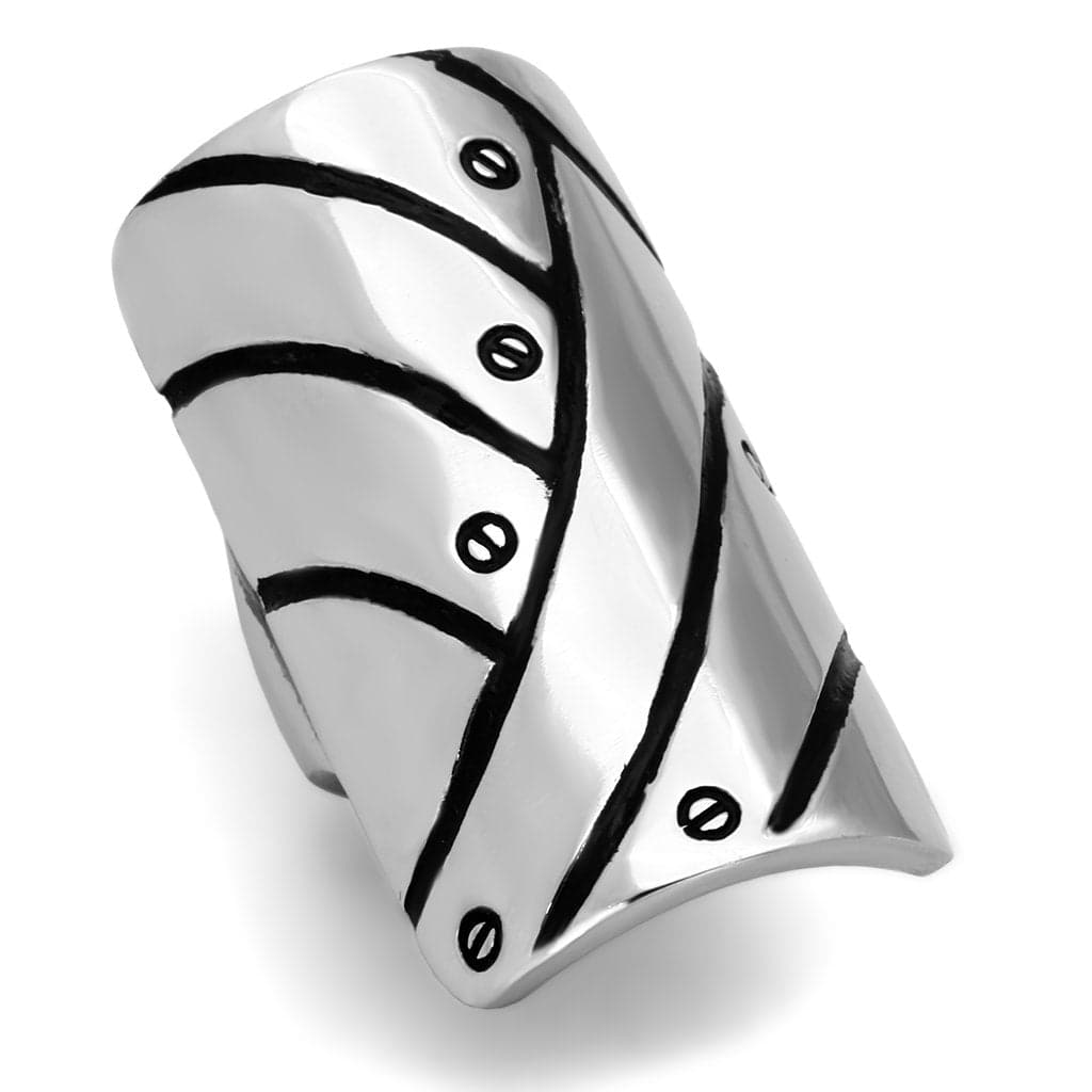 Stainless Steel Enamel Stripe Wave Ring | The Stainless Jewelry