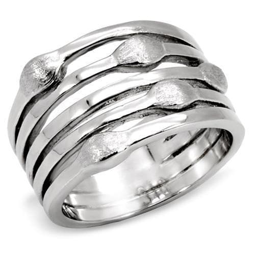 Stainless Steel Ribbed Stripe Band Ring | The Stainless Jewelry