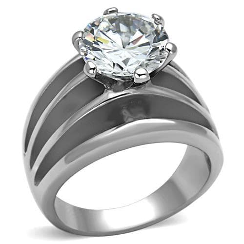 Stainless Steel CZ Round Split Shank | The Stainless Jewelry