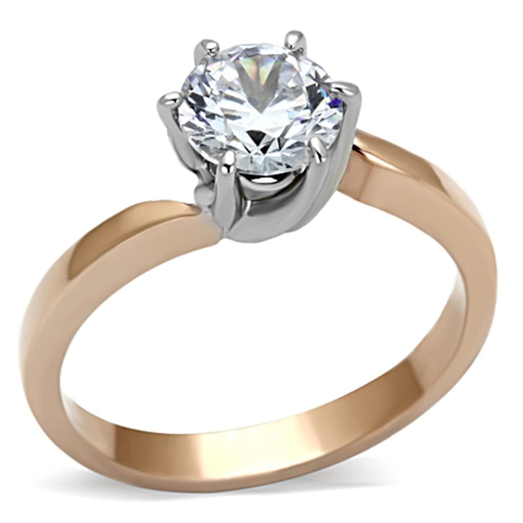 Stainless Steel Solitaire Slim Band Ring | The Stainless Jewelry