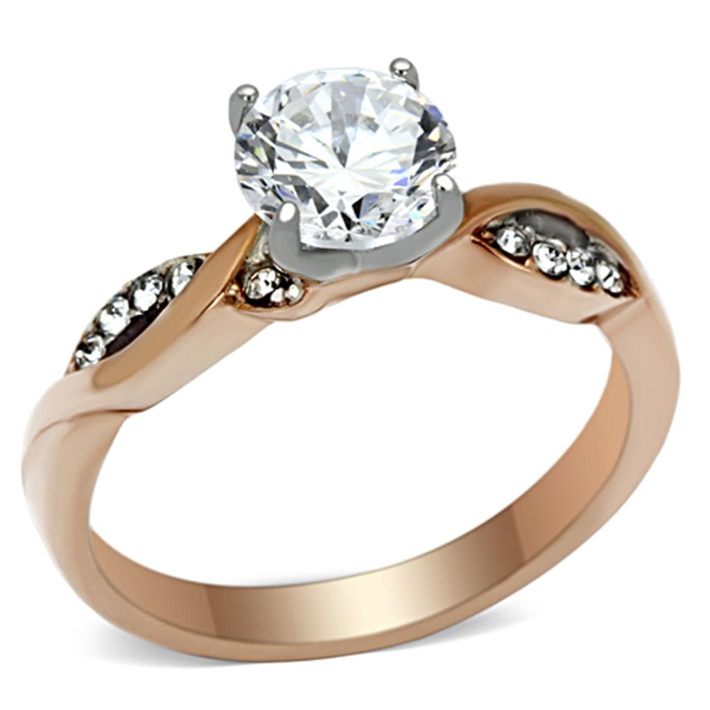 Stainless Steel Pavé Band Slim Ring Clear | The Stainless Jewelry