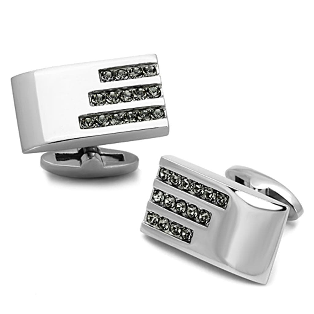 Stainless Steel CZ Channel Stripe Rectangle Bracelet