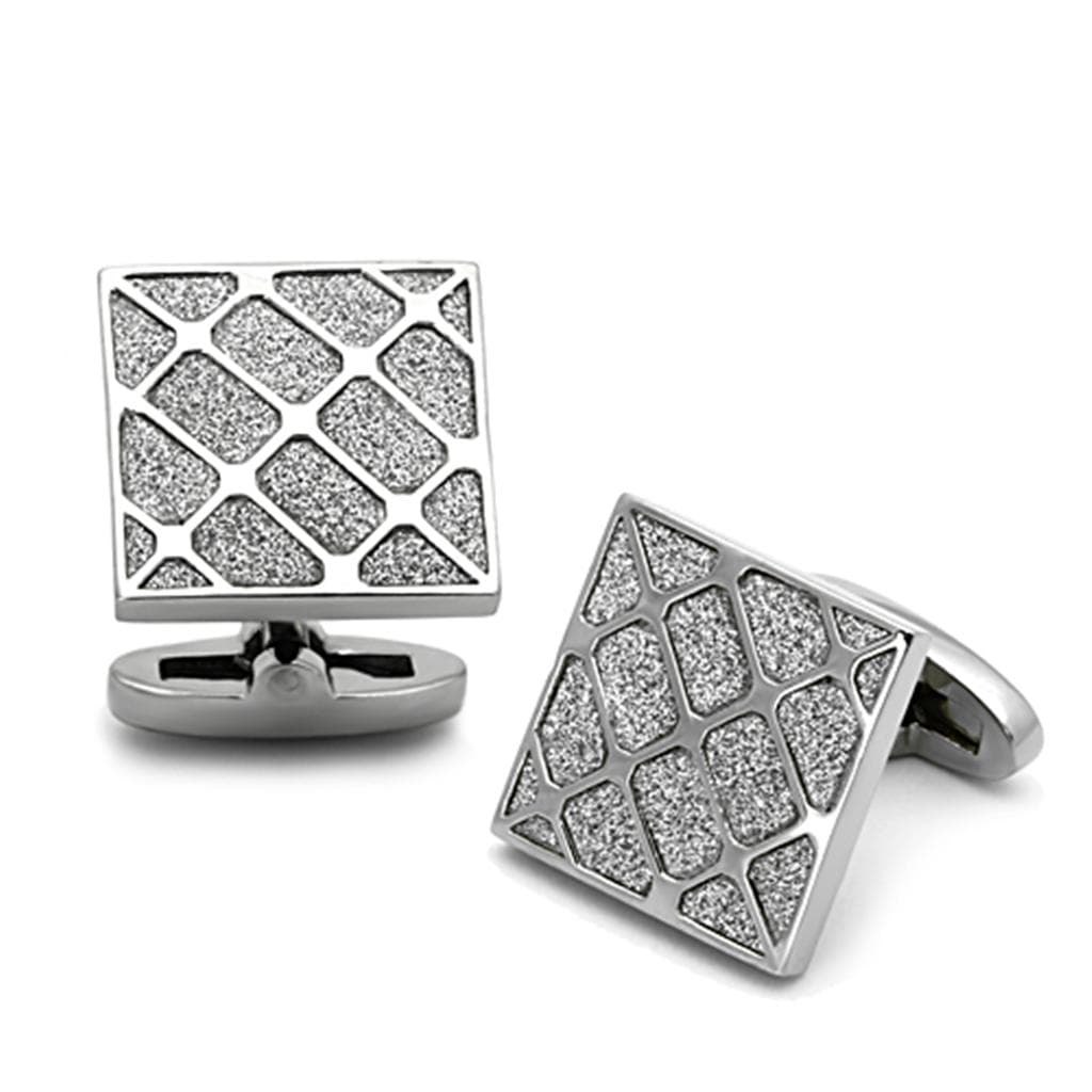 Stainless Steel Glitter Diamond Pattern Square Bracelet