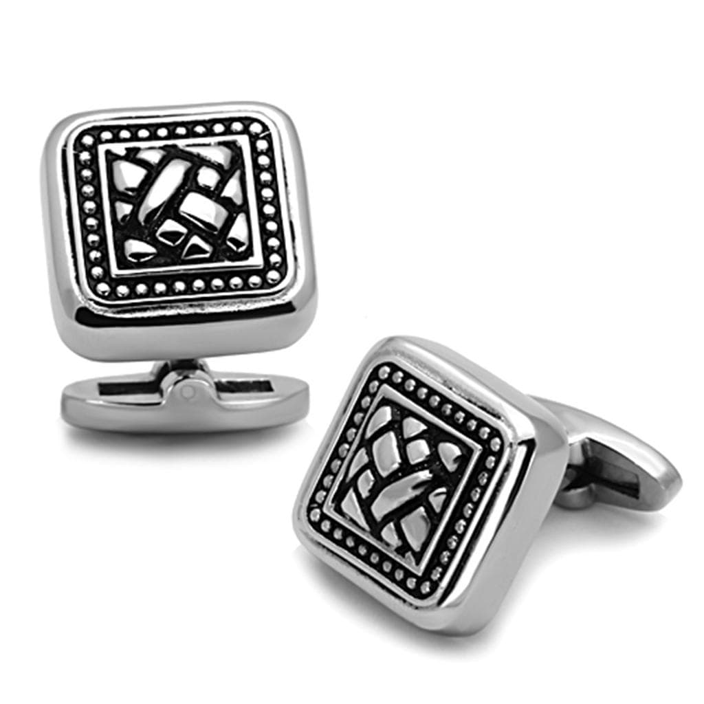 Stainless Steel Antiqued Celtic Knot Square Bracelet