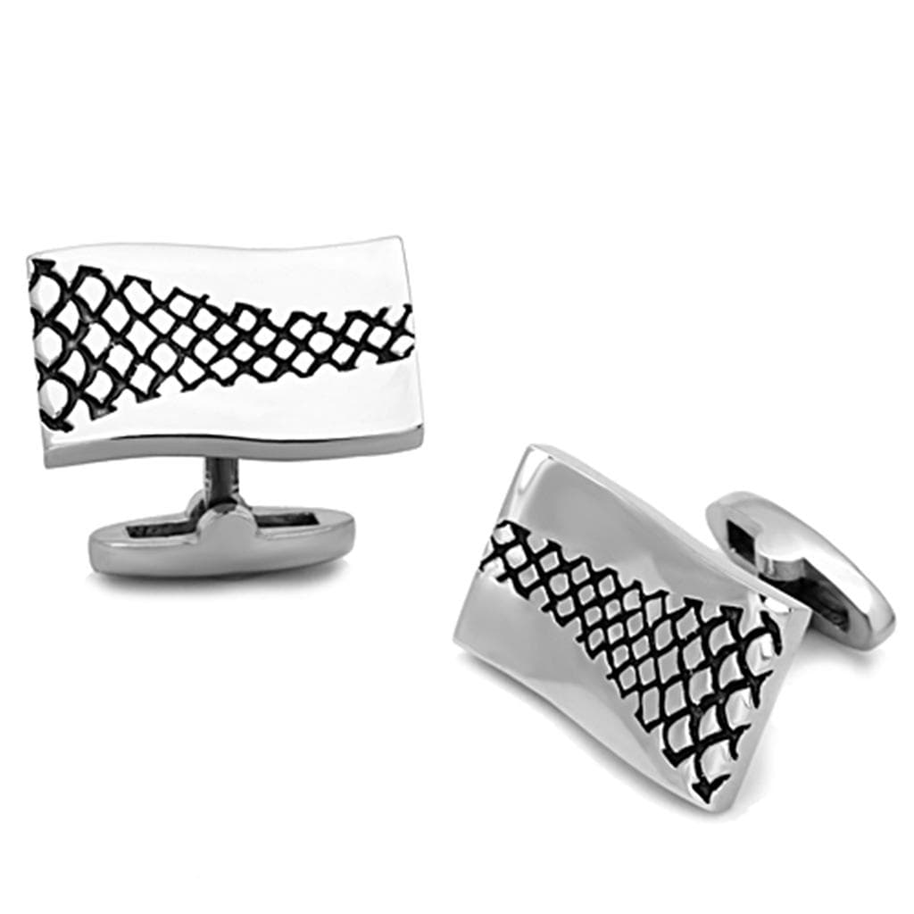 Stainless Steel Mesh Pattern Cufflink | The Stainless Jewelry