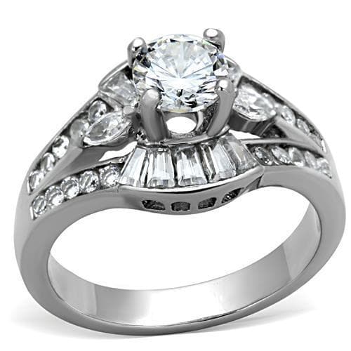 Stainless Steel Round Halo Tiered Ring | The Stainless Jewelry