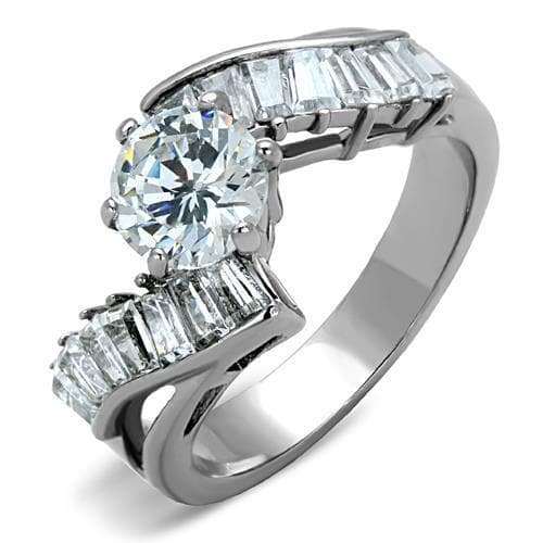 Stainless Steel Oval Baguette Wide Ring | The Stainless Jewelry