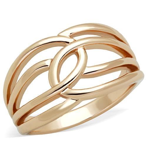 Stainless Steel Rose Gold Interlocking Ring