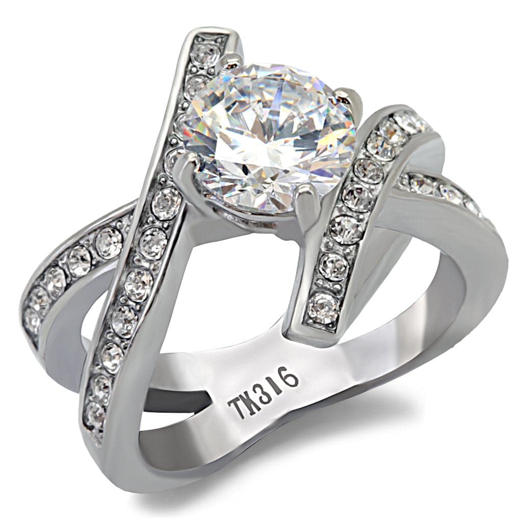 Stainless Steel Round Split Cathedral Ring