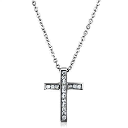 Stainless Steel CZ Cross Pendant | The Stainless Jewelry
