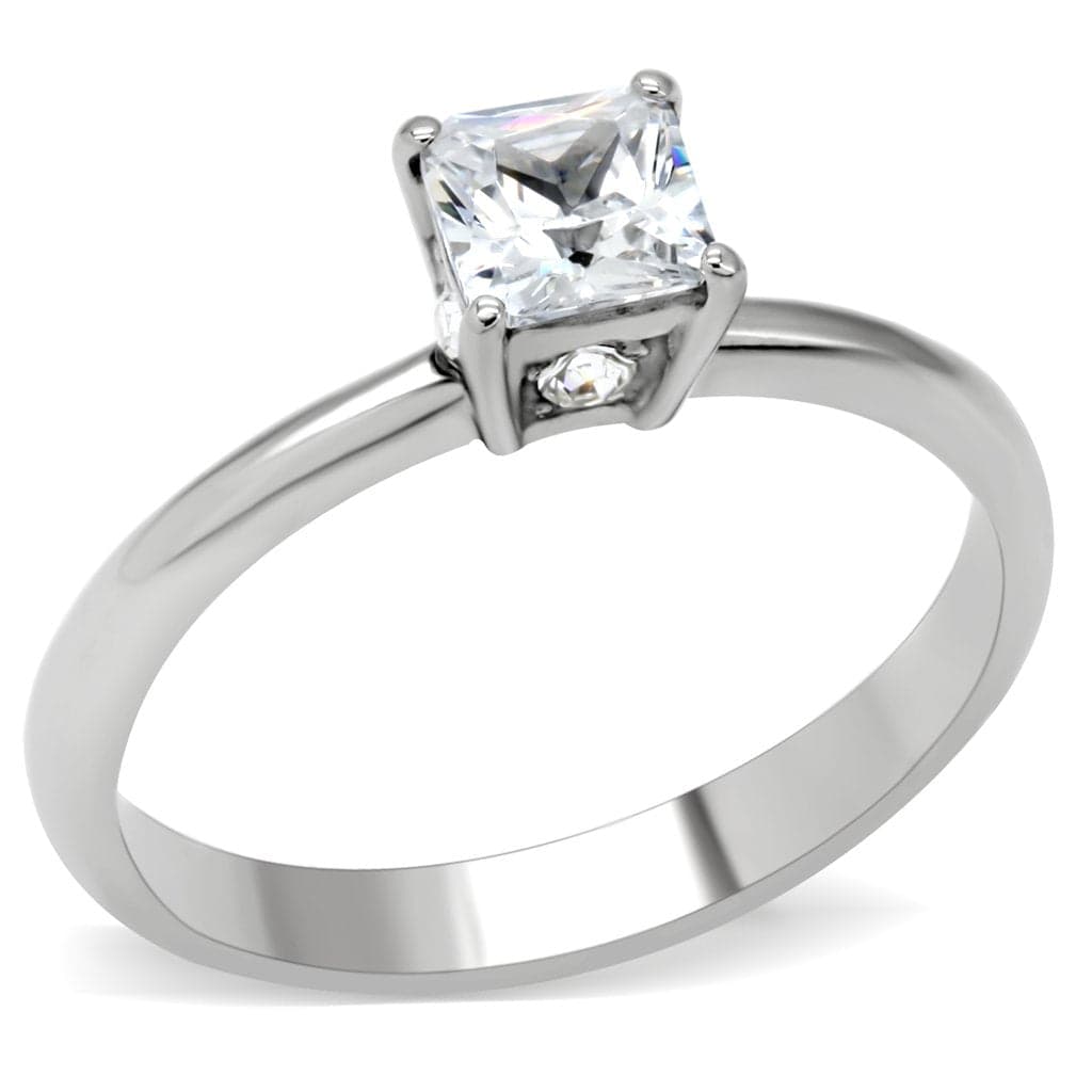 Stainless Steel Princess V Prong Ring | The Stainless Jewelry