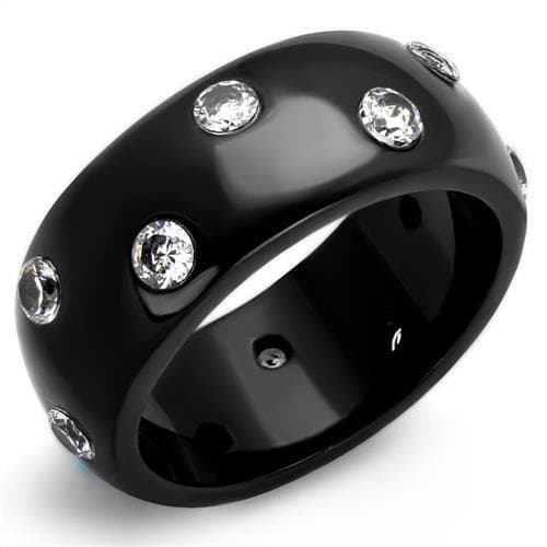 Stainless Steel Black IP CZ Scatter Ring | The Stainless Jewelry