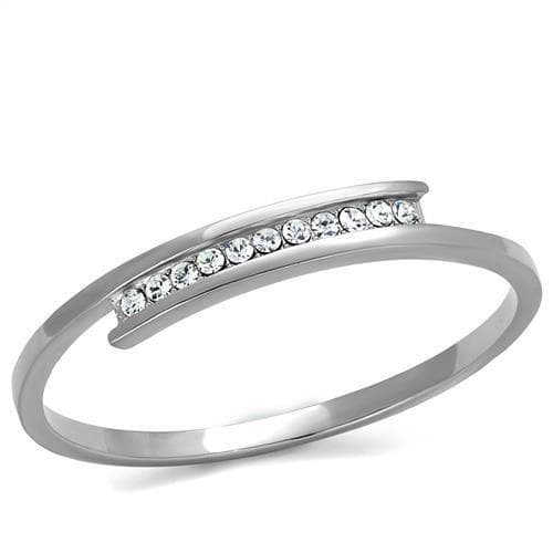 Stainless Steel Slim CZ Channel Cuff Bracelet