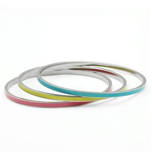 Stainless Steel Multicolor Enamel Thin Stackable Set Bracelet