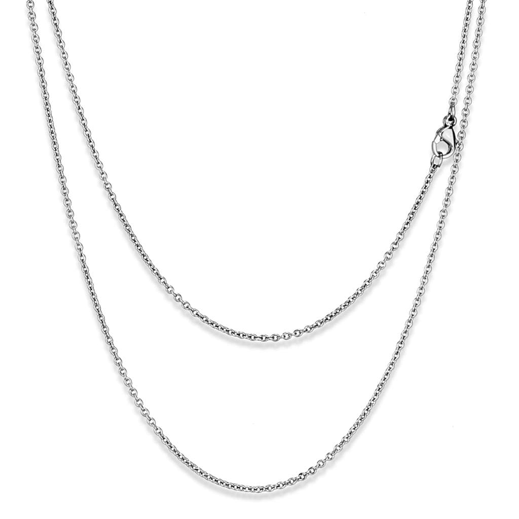 Stainless Steel Two Tone Silver Rose Gold Cable Layered Necklace