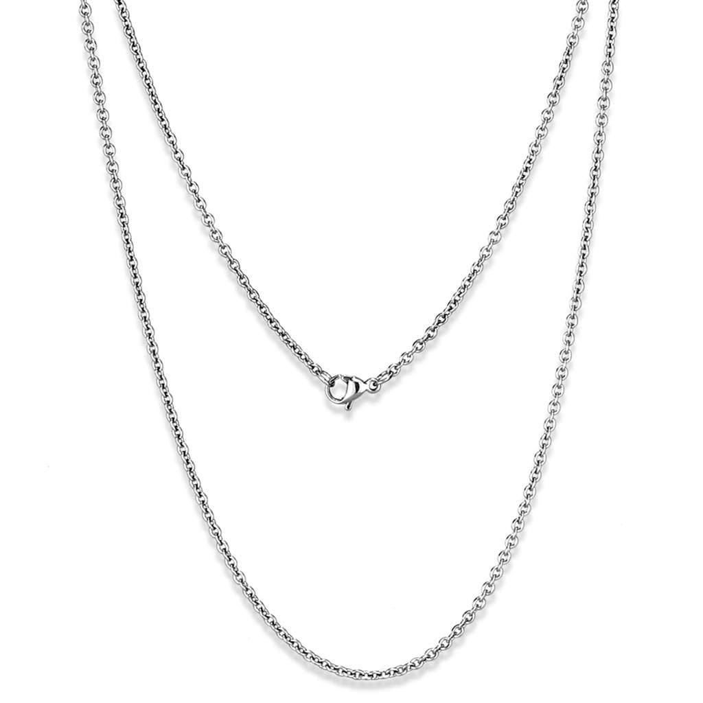 Stainless Steel Silver Cable Fine Necklace