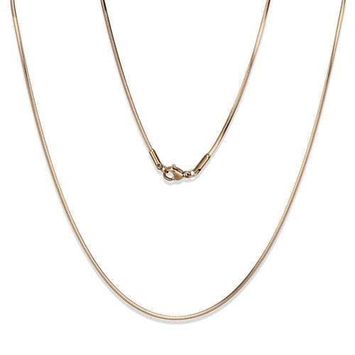 Stainless Steel Rose Gold IP Snake Round Smooth Necklace