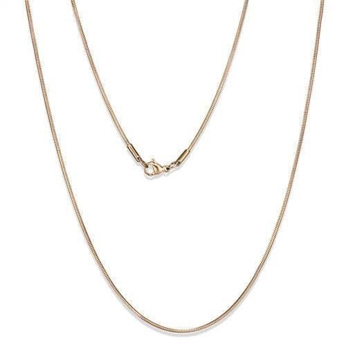 Stainless Steel Rose Gold IP Snake Fine Delicate Necklace