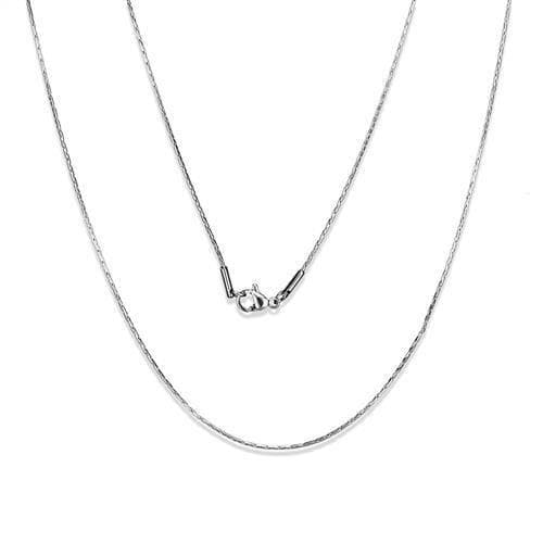 Stainless Steel Silver Box Fine Layered Necklace