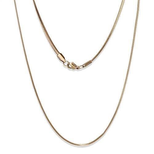 Stainless Steel Gold IP Snake Smooth Round Necklace
