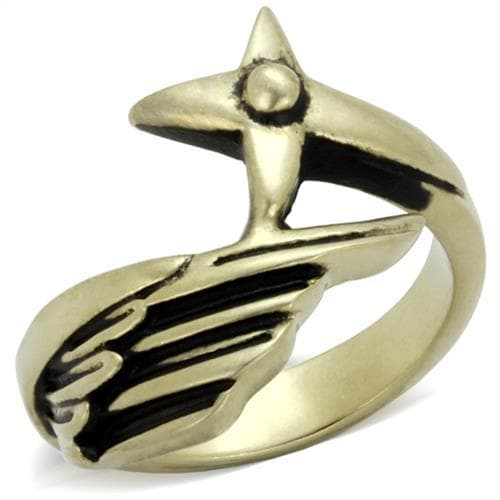 Stainless Steel Antiqued Brass Dragon Claw Open Ring