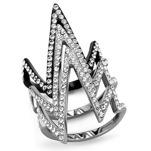 Stainless Steel CZ Crown Tiara Open Ring | The Stainless Jewelry