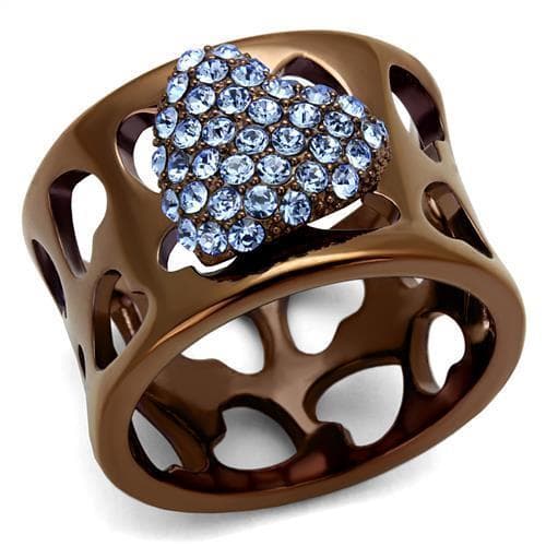 Stainless Steel Blue CZ Heart Cutout | The Stainless Jewelry