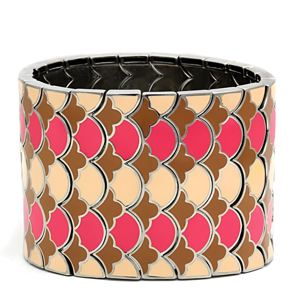 Stainless Steel Multi Color Pink Gold Brown Enamel Bracelet