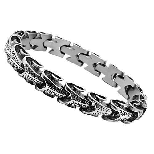 Stainless Steel Silver V-Pattern Arrow Link Bracelet