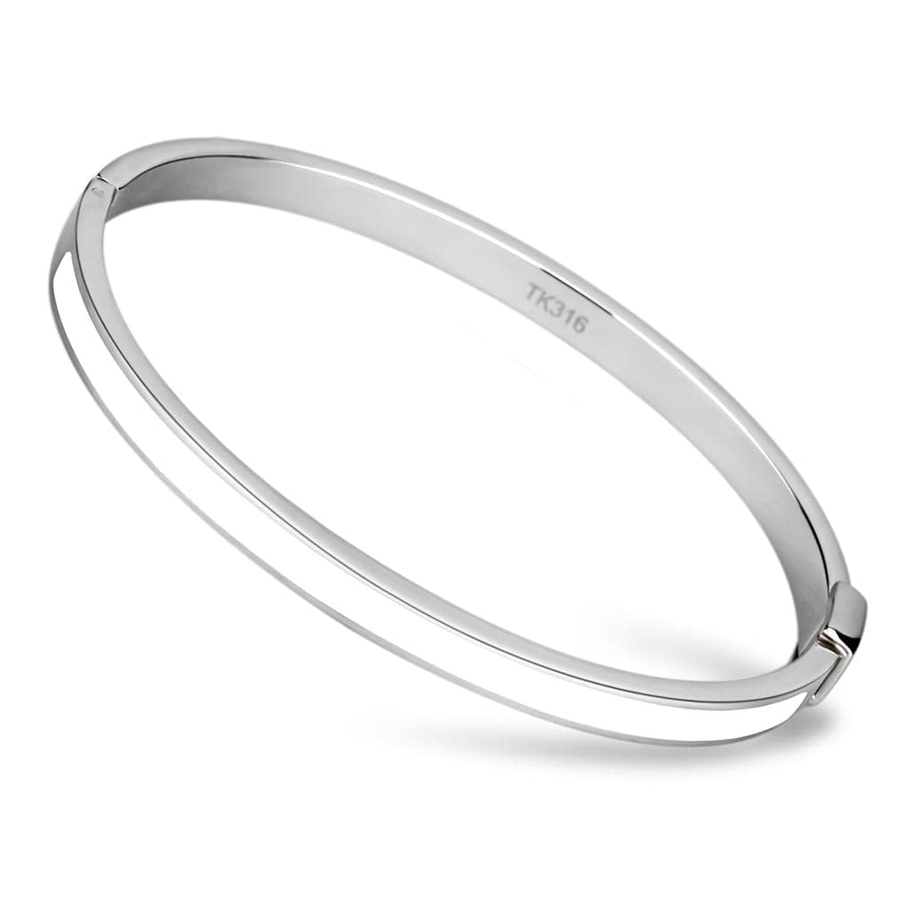 Stainless Steel Silver Polished Hinged Thin Bracelet