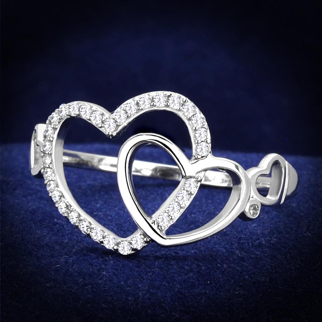 Sterling Silver CZ Open Heart Infinity Key Ring