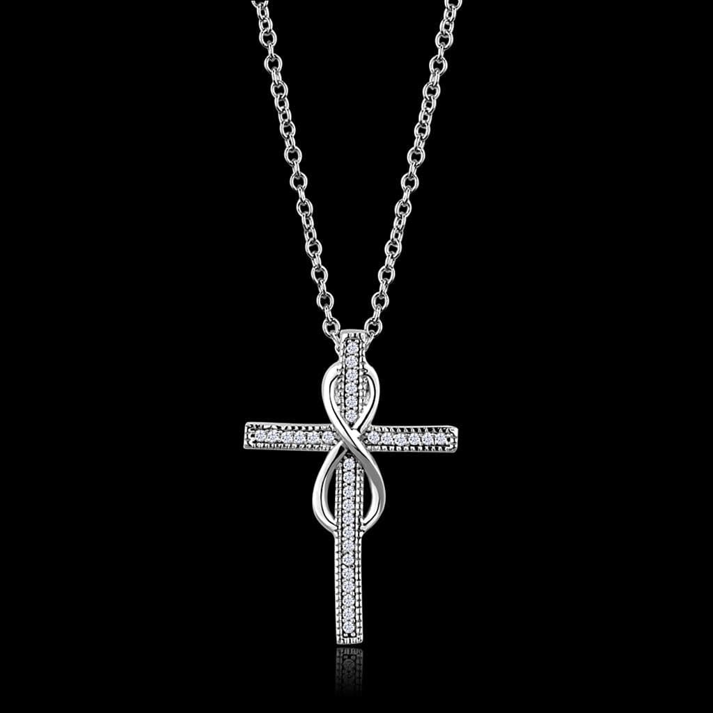 Sterling Silver CZ Pave Ankh Cross Pendant