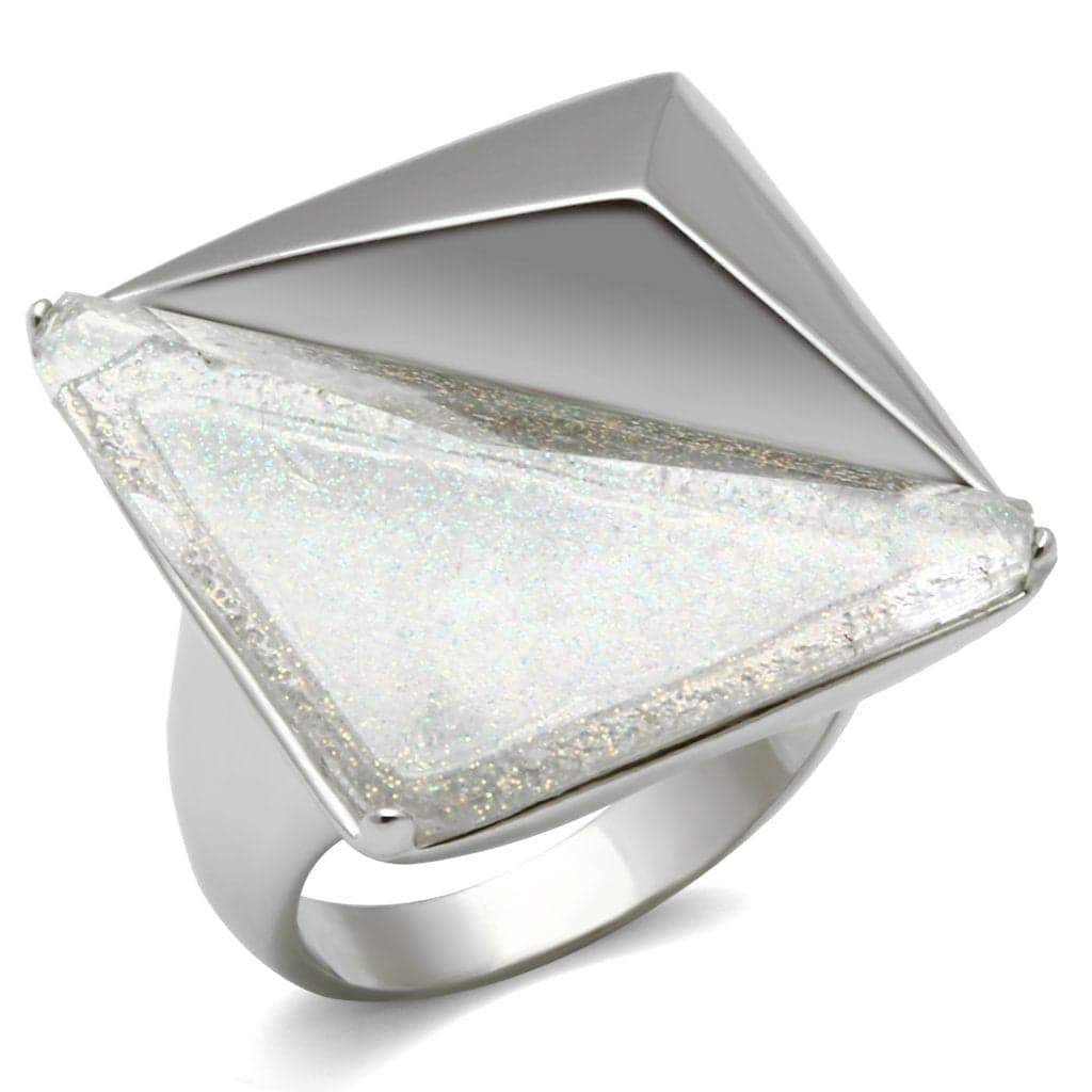 Brass White Shimmer Diamond Ring | The Stainless Jewelry