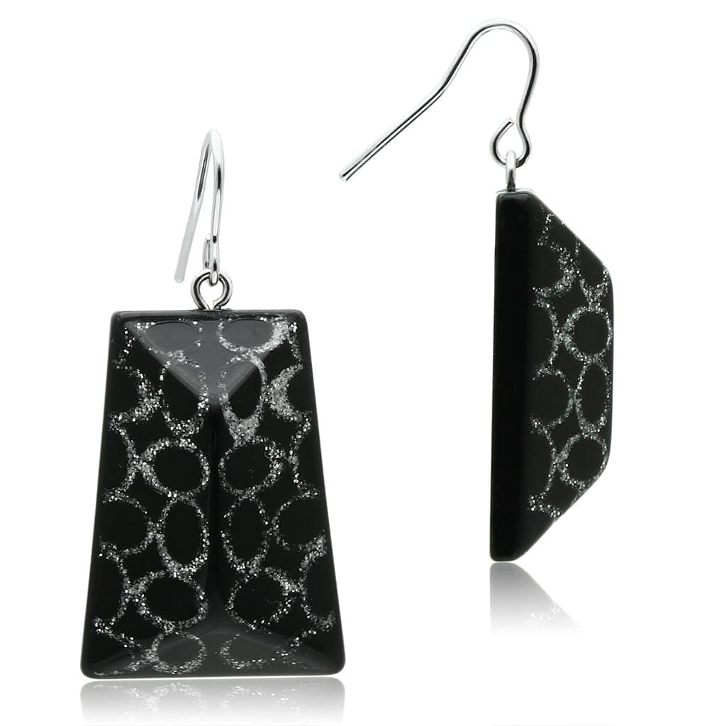 Brass Black Geometric Earrings | The Stainless Jewelry